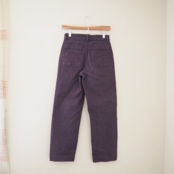 Everlane The Straight Leg Crop Regular Purple Plum Jeans sz 0 - Picture 5 of 6